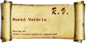 Rontó Valéria névjegykártya